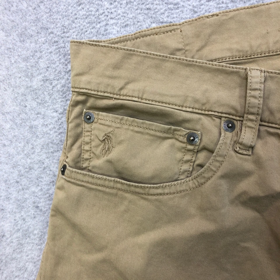 Pantalones de mezclilla Polo Ralph Lauren para hombre 38x30 beige Sullivan calce ajustado preppy chino pony Foto 3 de 4