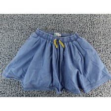 Mini Boden Denim Skirt Shorts Girls 11 12 Years Blue Flower Lined Elastic Waist