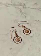 925 Sterling Silver Dangle Earrings Rose Gold