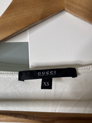 Vintage Gucci x Tom Ford White Tank Top Vest XS - Crystal Embellished Logo - Bild 2 von 12