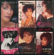 Lot of 6 vintage Whitney Houston cassette SINGLES from 1991-95, TESTED