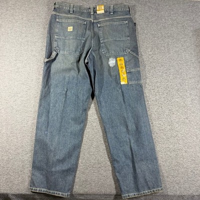 NWT Lee Dungarees Cant Bust Em Mens 38x32 Carpenter Jeans Blue