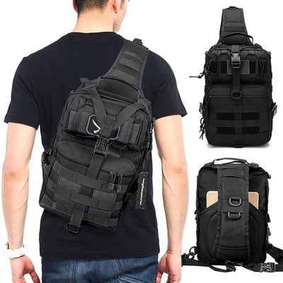Outdoor Sling Bag Pack Heavy Duty Shoulder Backpack for Men, Crossbody Chest Bag