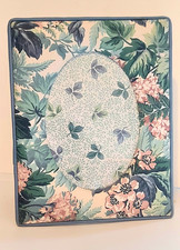 Vintage Laura Ashley Padded Fabric Picture Frame Green Floral Pattern