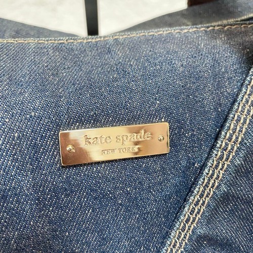 Bolso de Mano Kate Spade Denim Cinta con Detalle de Puntada y Bolsa para el Polvo Auténtico Usado - Imagen 4 de 18