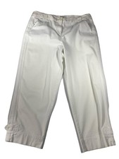 Talbots Pants Size 12 White One Button Hem Vintage
