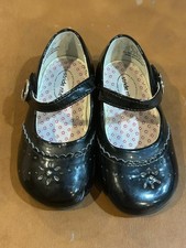 Toddler Girls Stride Rite size 5.5W Ava Black Patent Mary Jane Memory Foam shoes
