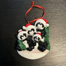 Christmas Ornament Holiday Bears Family Of Four Can Be Personalized