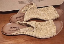NEW Cydwoq Hand Made USA Arcana Woven Tan MULES Womens Sandals Boho EU 41 US 10