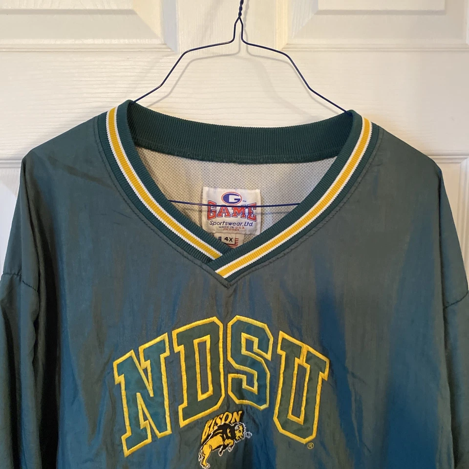 Винтажный NDSU бизон вышитый пуловер ветровка разминка куртка размер 4 X сделано я - Изображение 4 из 4