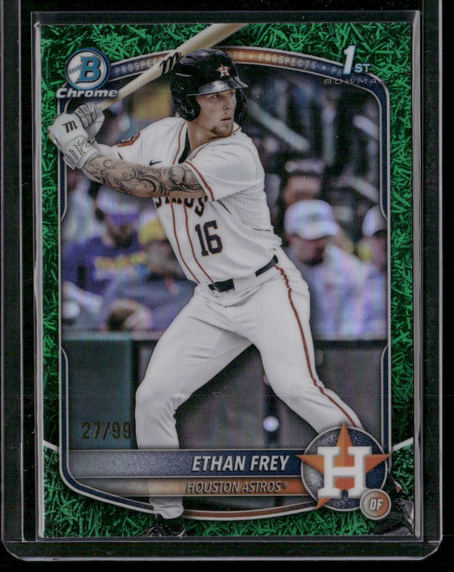 2025 Bowman Draft #BDC-67 Ethan Frey Chrome Green Grass Refractor /99