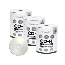 Smartbuy 700mb/80min 52x CD-R Silver Inkjet Hub Printable Blank Recordable Me...