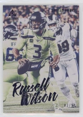 2020 Panini Luminance Blue 3/99 Russell Wilson #89 0c3
