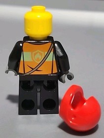 LEGO City Firefighter Rescue Minifigure Hi-Vis fireman Biker Helmet Beard