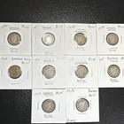 10 Barber Dimes 1906-1915 Circulated Silver 10C Business Strike Variety
