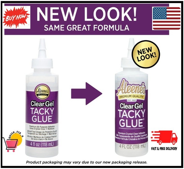 Aleene's CLEAR GEL TACKY GLUE • CRYSTAL CLEAR • ALL-PURPOSE ADHESIVE NON-TOXIC