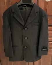 NWT Van Heusen Boys 2 Piece Suit Black Pinstripe 5 Easter Wedding Photo 65 Tag