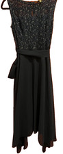 Billie & Blossom Petite Navy Blue Lace Dress, Belted, NEW, Size 8, B159