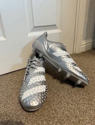 Adidas Predator Malice Firm Ground Silber Rugbyschuhe Größe UK 10,5