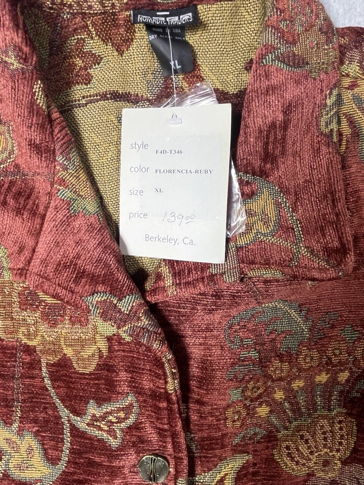 Chaqueta Nomadic Traders Tapiz Floral Marrón Óxido Talla XL Nueva Con Etiquetas Foto 4 de 4