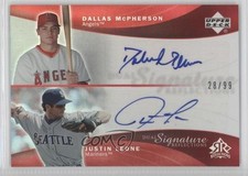 2005 Reflections Dual Signature Red 28/99 Justin Leone Dallas McPherson Auto 0l1