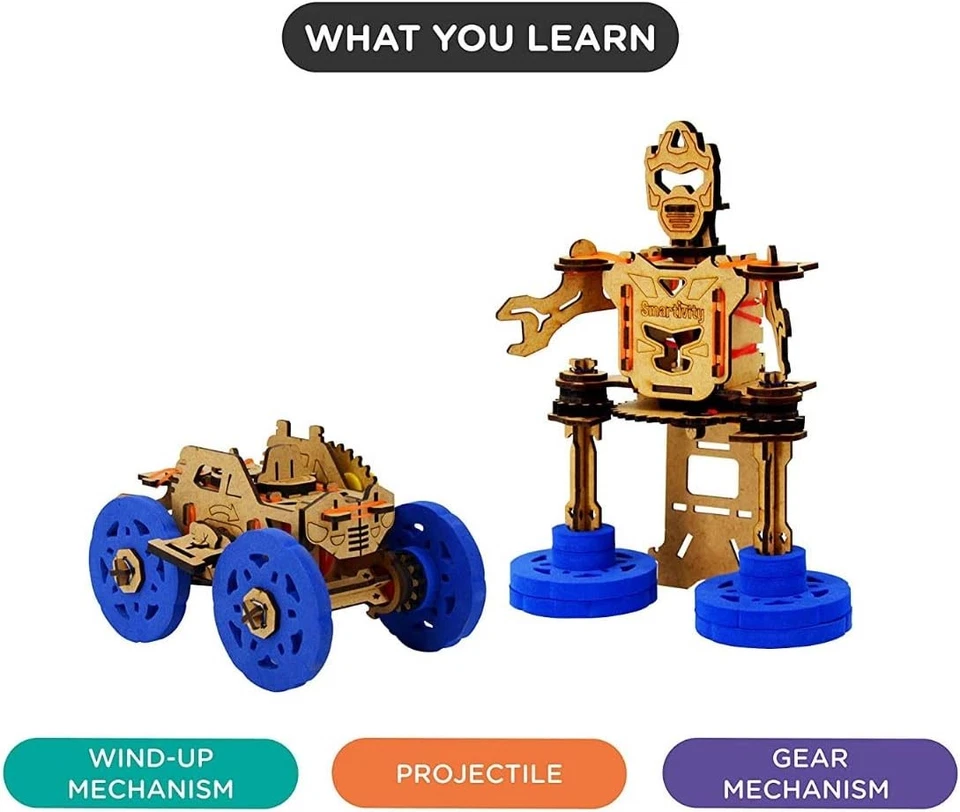 Smartivity - Roboformer Wooden Construction Set, 2 in 1 Robot & Vehicle, 83 Piec - Image 2 of 3