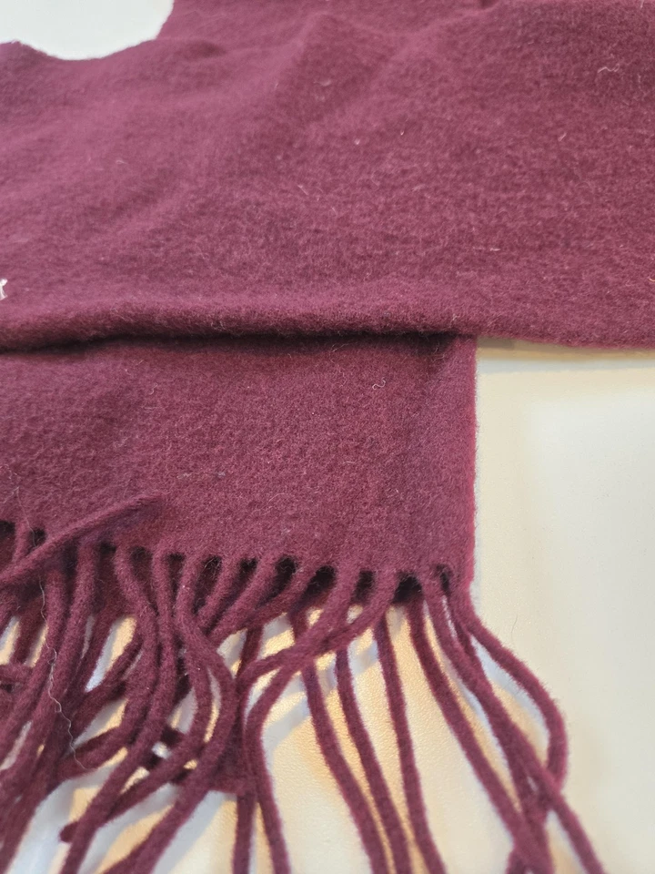 Bufanda Polo Ralph Lauren Para Hombre Big Pony Borgoña 100% Lana de Cordero Hecha en Escocia Foto 3 de 4