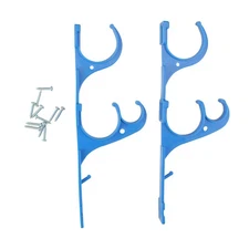 Pool Central Set of 2 Blue Pole and Vacuum Hose Swimming Pool Accessory Hangers