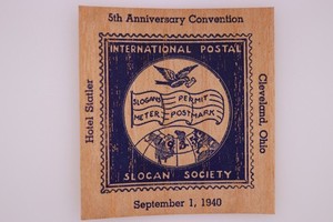 1940 5th Anniv Intl Postal Slogan Meter Postmark Soc Cleveland OH Philatelic