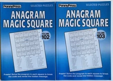 Lot of 2 Anagram Magic Squares Penny Press Selected Puzzles  hidden message