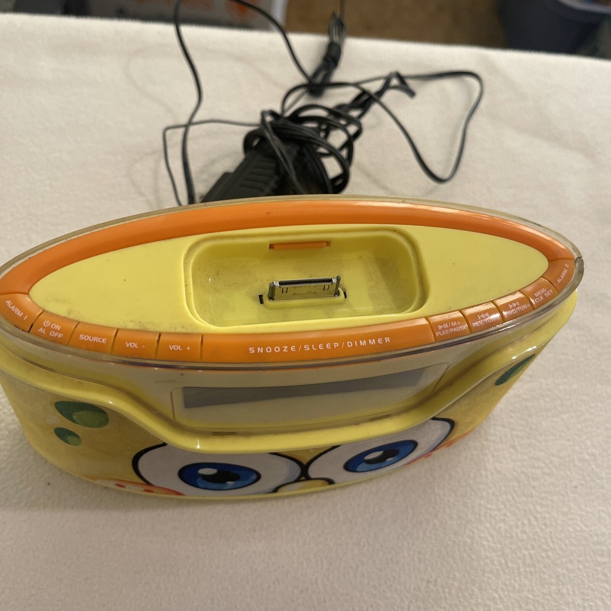 スポンジボブ CLOCK RADIO Vintage Viacom Spongebob Retro Digital Alarm Clock 2004