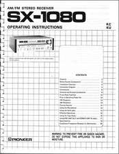 Pioneer SX-1080 Stereo Receiver Owners Manual