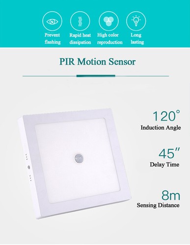 10/15/25/30W PIR Motion Sensor Led Panel Light Ceiling Downlight Lamp 110V-240V - Picture 8 of 12