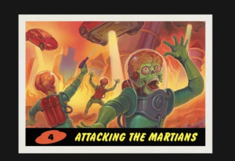 Juego de 10 cartas Topps Mars Attacks: Invasion 2026 2021 Elon Musk SpaceX Tesla Foto 4 de 4