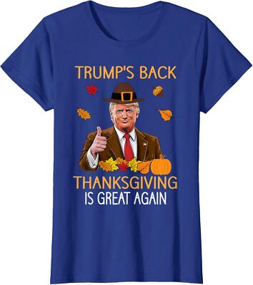 Trump Thanksgiving Turkey Autumn Fall Thankful Ladies' Crewneck T-Shirt