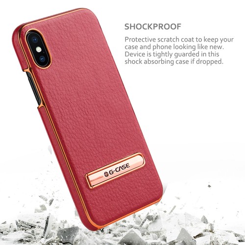 For Apple iPhone XS X 8 7 SE Leather Case Metal Kickstand Cover +Tempered Glass - Photo 27 sur 28