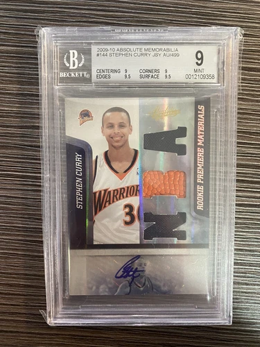 2009 Panini Absolute Memorabilia 144 Stephen Curry Auto Rookie RC /499 BGS 9/10