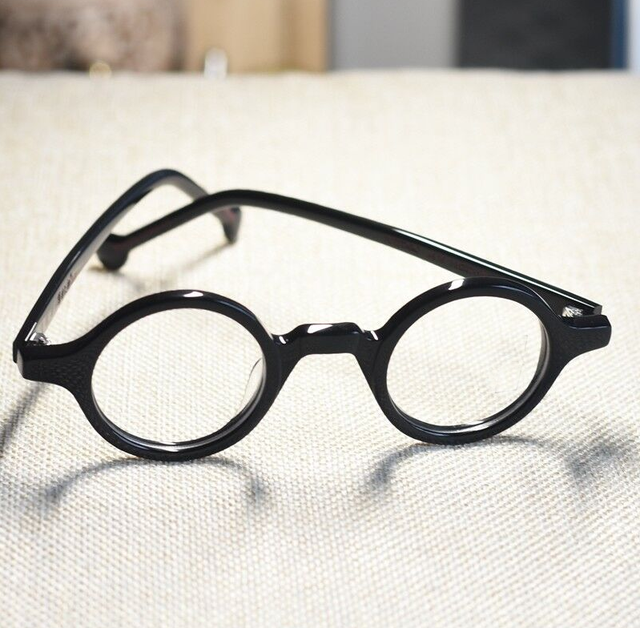 Retro round Japan handmade acetate eyeglasses frame black circle RX eyewear eBay
