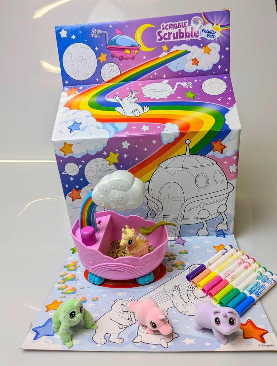 Crayola Scribble Scrubbie Peculiar Pets Rainbow Tub Set, Kids Pet