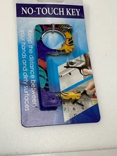 No Touch Door Opener Pin Tool Geometric Pattern Keychain
