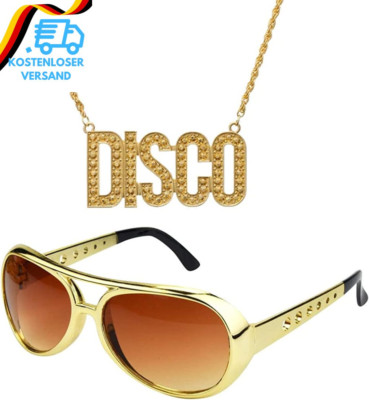 Jerbro 2Er Fette Gangster Kette & Brille Gold 70Er 80Er 90Er Hustler Rapper Hiph