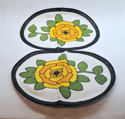 Krömer Zolnir Tischset 33 x 42 cm 2 Stück Platzdeckchen Platzset  70er
