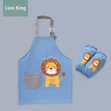 Boy, girl s apron art, mealtime 7 yr. blue