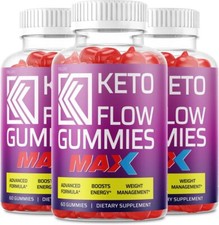 Rillvo (3 Pack) Keto Flow Max Gummies Keto Flow Gummy Bears Apple Cider...