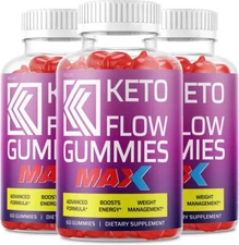 Rillvo (3 Pack) Keto Flow Max Gummies Keto Flow Gummy Bears Apple Cider...