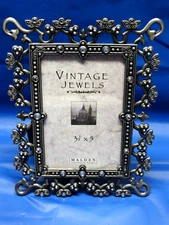Malden International Designs “Vintage Jewels” Pewter 3.5”x5” Frame EUC