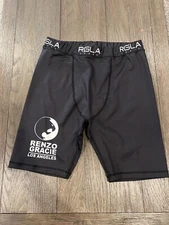 Mens Renzo Gracie Jiu Jitsu Compression Shorts Jock Tights Spandex black L