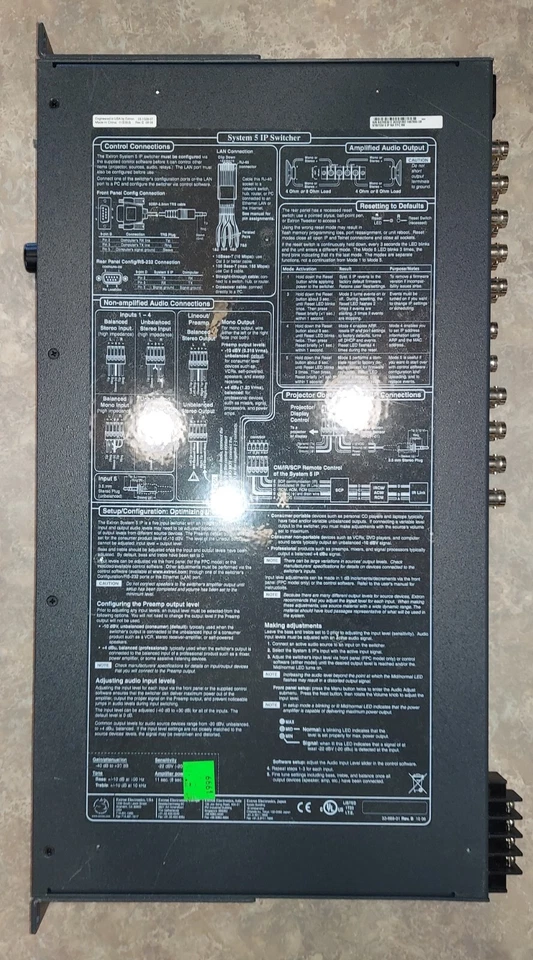 EXTRON System 5 IP 5-Input AV Switcher w/ Power Supply - Verified Working - Image 4 of 4