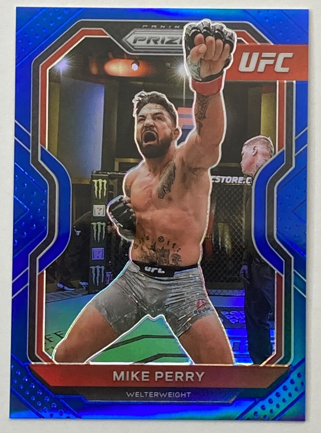 2021 Panini Prizm UFC Blue Prizm 154/199 Mike Perry #19