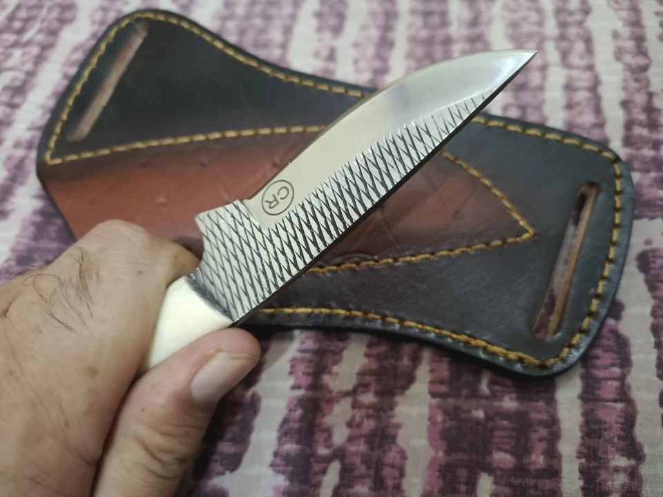 定制手工锻造 RASP 钢制皮肤狩猎刀带 STAG 手柄和鞋 — 第 3/4 张图片